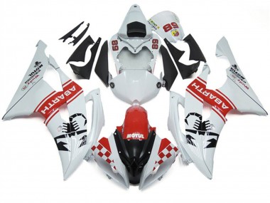 Carénages Moto Yamaha YZF R6 2008-2016 - Blanc Rouge Noir Motul Michelin Abarth 89 Abordables