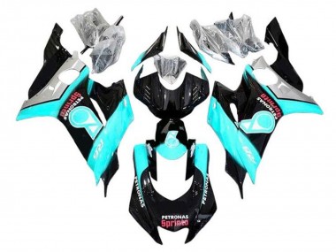 Carénages Moto Yamaha YZF R6 2017-2023 - Turquoise Bleu Noir Brillant Petronas Abordables