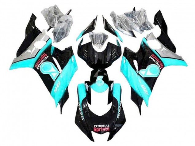 Carénages Moto Yamaha YZF R6 2017-2025 - Turquoise Bleu Noir Brillant Petronas