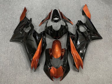 Carénages Moto Yamaha YZF R6 2017-2023 - Orange Noir Brillant Abordables