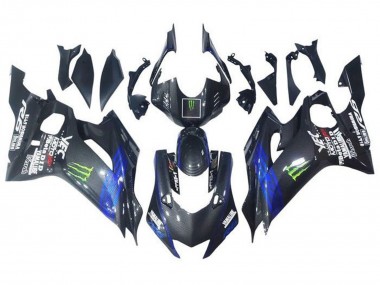 Carénages Moto Yamaha YZF R6 2017-2023 - Bleu Noir Fausse Fibre de Carbone Vert Monstre Abordables