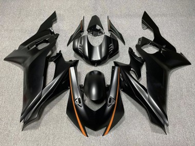 Carénages Moto Yamaha YZF R6 2017-2023 - Noir Mat Orange Abordables