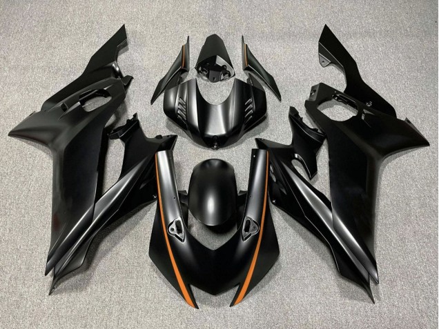 Carénages Moto Yamaha YZF R6 2017-2025 - Noir Mat Orange