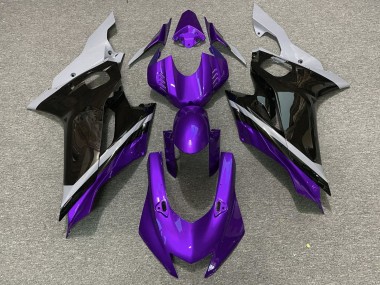 Carénages Moto Yamaha YZF R6 2017-2023 - Gris Violet Noir Brillant Abordables