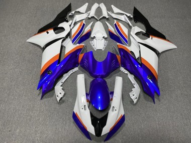 Carénages Moto Yamaha YZF R6 2017-2023 - Blanc Bleu Orange Abordables