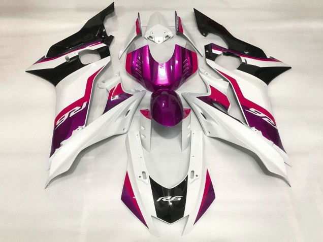 Carénages Moto Yamaha YZF R6 2017-2025 - Blanc Rouge Violet Noir
