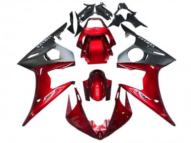 Carénages Moto Yamaha YZF R6 2003-2004 - Rouge Noir Mat Abordables