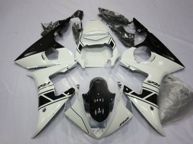 Carénages Moto Yamaha YZF R6 2003-2004 - Blanc Noir Brillant Abordables