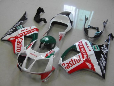 Kits Carénage Moto ABS Honda VTR1000 2000-2006 - Blanc Rouge Vert Noir Brillant Castrol Abordables