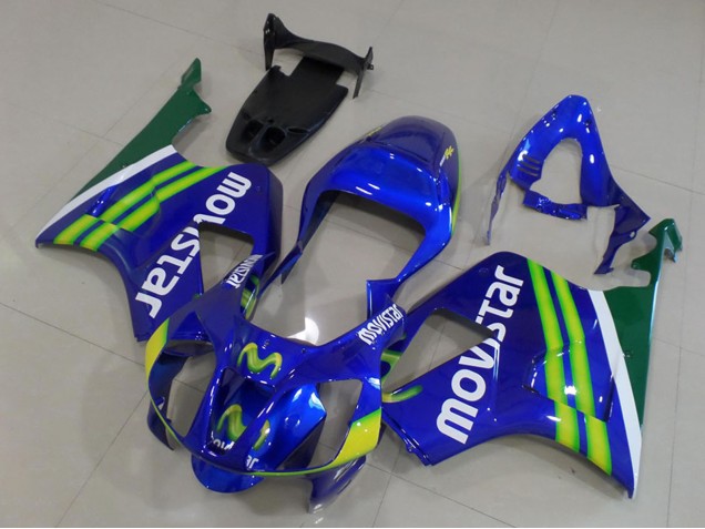 Carénages Moto Honda VTR1000 2000-2006 - Bleu Vert Blanc MoviStar