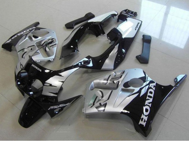 Carénages Moto Honda CBR250RR MC19 1988-1989 - Argent Noir Brillant