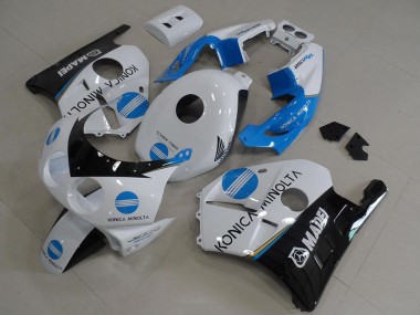 Carénages Moto Honda CBR250RR MC22 1990-1998 - Blanc Bleu Noir Brillant Konica Minolta Abordables