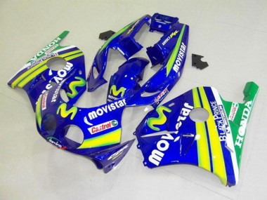 Carénages Moto Honda CBR250RR MC22 1990-1998 - Bleu Jaune Vert MoviStar Castrol Abordables