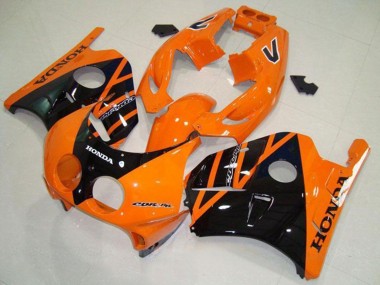 Carénages Moto Honda CBR250RR MC22 1990-1998 - Orange Noir Brillant Abordables