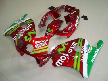 Carénages Moto Honda CBR250RR MC22 1990-1998 - Rouge Blanc Vert MoviStar Abordables