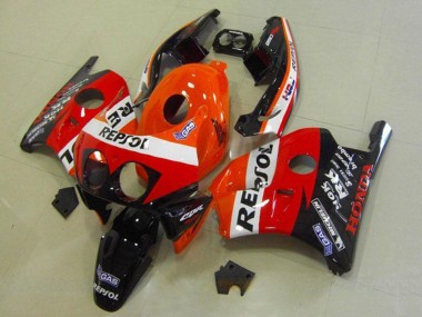 Carénages Moto Honda CBR250RR MC22 1990-1998 - Orange Blanc Rouge Noir Brillant HRC Repsol Abordables
