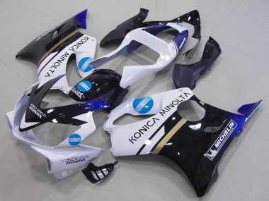 Carénages Moto Honda CBR600 F4i 2001-2003 - Blanc Bleu Noir Brillant Konica Minolta Abordables