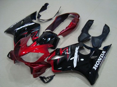 Kit Carénages Moto Honda CBR600 F4i 2004-2007 - Rouge Noir Brillant Abordables