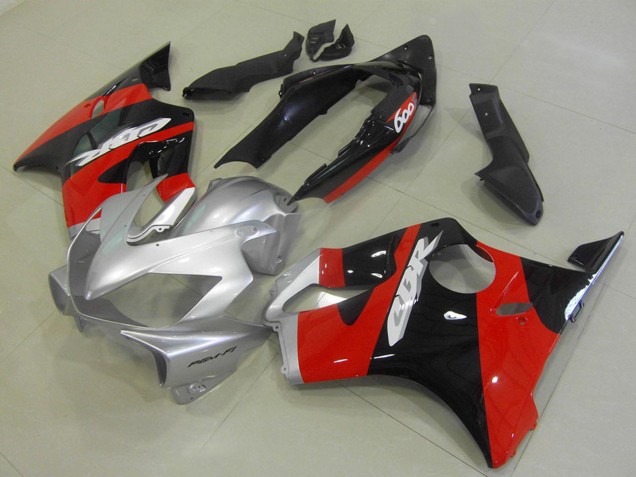 Carénages Moto Honda CBR600 F4i 2004-2007 - Argent Rouge Noir Brillant