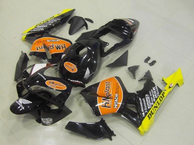 Carénages Moto Honda CBR600RR 2003-2004 - Noir Brillant Orange Jaune Hm Plant Dunlop Abordables