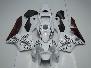 Carénage Moto Honda CBR600RR 2005-2006 - Blanc Noir Flamme Abordables
