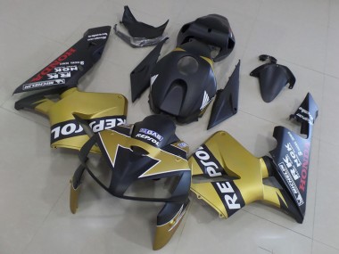 Carénages Moto Honda CBR600RR 2005-2006 - Noir Mat Or Repsol Abordables