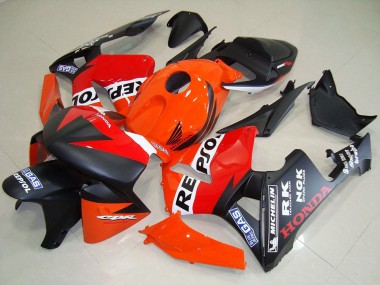 Carénages Moto Honda CBR600RR 2005-2006 - Orange Rouge Blanc Noir Mat Repsol Courses Abordables