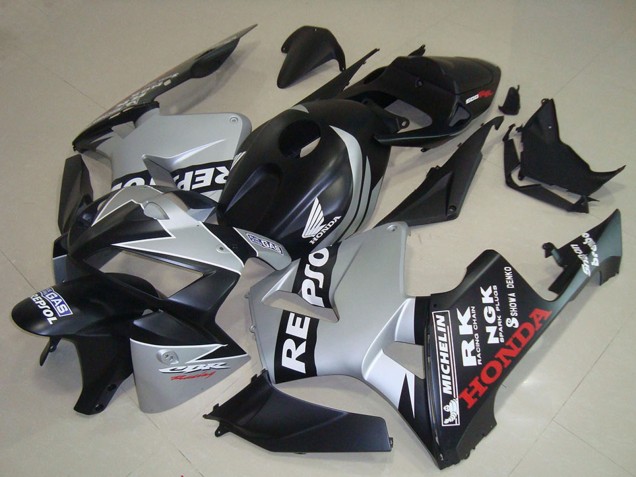 Carénages Moto Honda CBR600RR 2005-2006 - Noir Mat Argent Repsol