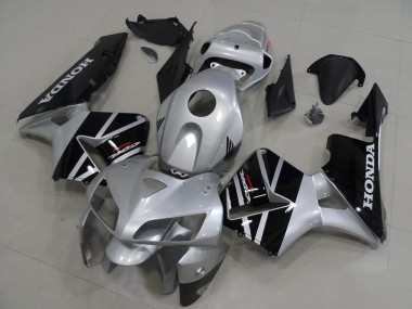 Carénages Moto Honda CBR600RR 2005-2006 - Argent Noir Brillant Abordables