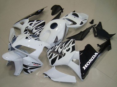 Carénages Moto Honda CBR600RR 2005-2006 - Blanc Noir Flamme Abordables