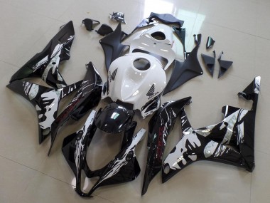 Carénages Moto Honda CBR600RR 2007-2008 - Blanc Noir Brillant Leyla Abordables