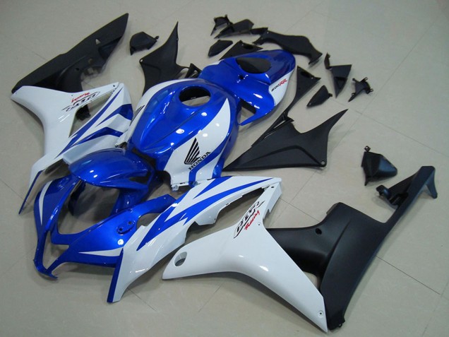 Carénages Moto Honda CBR600RR 2007-2008 - Blanc Bleu Noir Mat