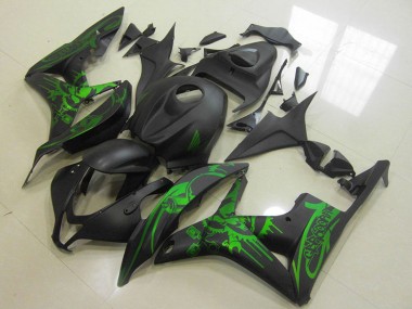 Carénages Moto Honda CBR600RR 2007-2008 - Vert Noir Mat Crâne Abordables