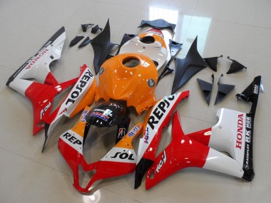 Kits Carénage Moto Honda CBR600RR 2007-2008 - Orange Blanc Rouge Noir Brillant Repsol Abordables