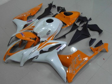 Carénage Moto Honda CBR600RR 2007-2008 - Blanc Orange HRC Abordables