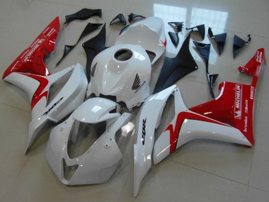 Carénages Moto Honda CBR600RR 2007-2008 - Blanc Rouge Courses Style Abordables