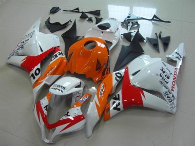 Kit Carénages Moto Honda CBR600RR 2009-2012 - Orange Blanc Rouge Noir Brillant Repsol Abordables