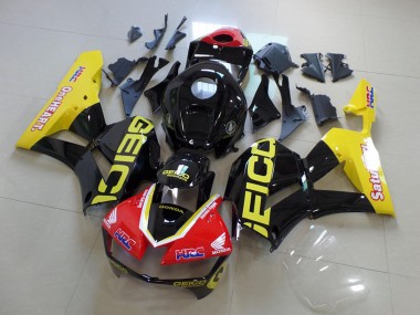 Carénages Moto Honda CBR600RR 2013-2023 - Jaune Rouge Noir Brillant Geico Abordables
