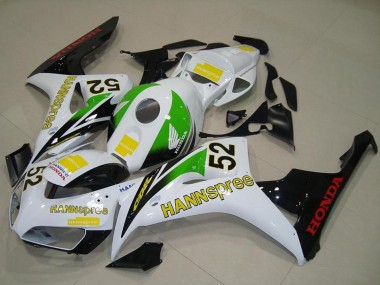 Carénages Moto Honda CBR1000RR 2006-2007 - Blanc Vert Jaune Noir Brillant Hannspree 52 Abordables