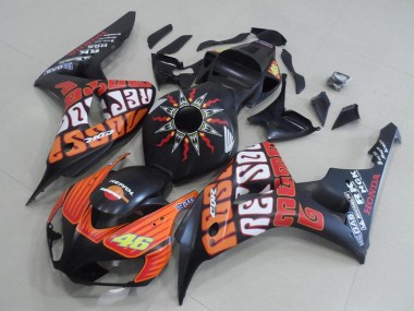 Carénages Moto Honda CBR1000RR 2006-2007 - Noir Mat Orange Rossi 46 Abordables