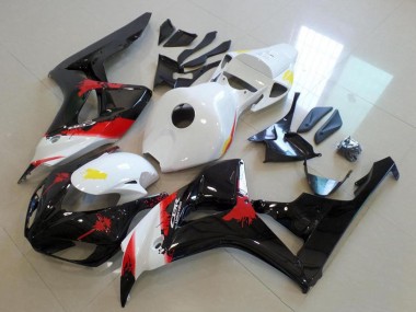 Kits Carénage Moto ABS Honda CBR1000RR 2006-2007 - Blanc Rouge Noir Brillant Abordables