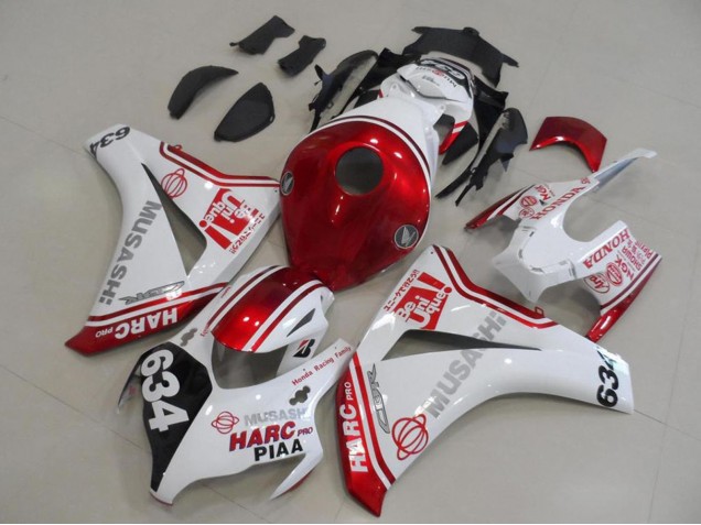Carénages Moto Honda CBR1000RR 2008-2011 - Blanc Rouge Noir HARC Pro PIAA 634