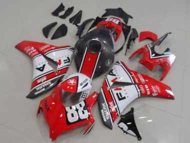 Carénages Moto Honda CBR1000RR 2008-2011 - Blanc Rouge Noir Mat Dunlop Fiamm 88 Abordables
