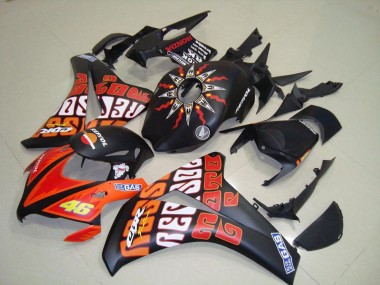 Carénages Moto Honda CBR1000RR 2008-2011 - Noir Mat Orange Rossi Repsol 46 Abordables