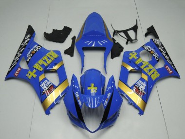Carénage Moto Suzuki GSXR 1000 2003-2004 - Bleu Or Noir Rizla Abordables