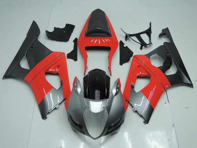 Carénage Moto Suzuki GSXR 1000 2003-2004 - Rouge Argent Noir