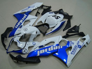 Carénages Moto Suzuki GSXR 1000 2005-2006 - Blanc Bleu Jordan 59 Abordables