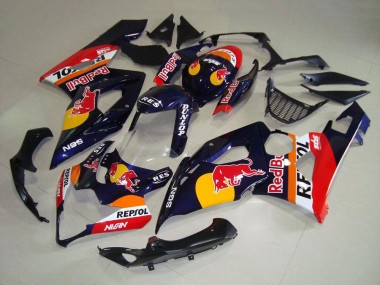 Carénages Moto Suzuki GSXR 1000 2005-2006 - Bleu Foncé Jaune Red Bull Repsol Abordables