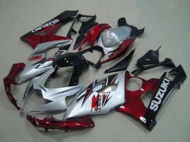 Carénage Moto Suzuki GSXR 1000 2005-2006 - Argent Rouge Noir Abordables