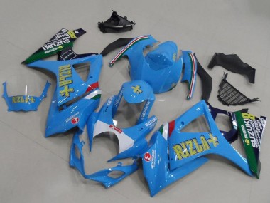 Carénages Moto Suzuki GSXR 1000 2007-2008 - Bleu Blanc Jaune Noir Rizla Abordables